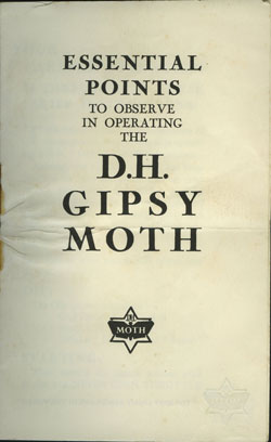 Gypsy Moth Operating booklet cover
