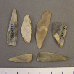 6 mesolithic flint tools
