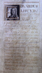 the front of Lhwyd's catalogue